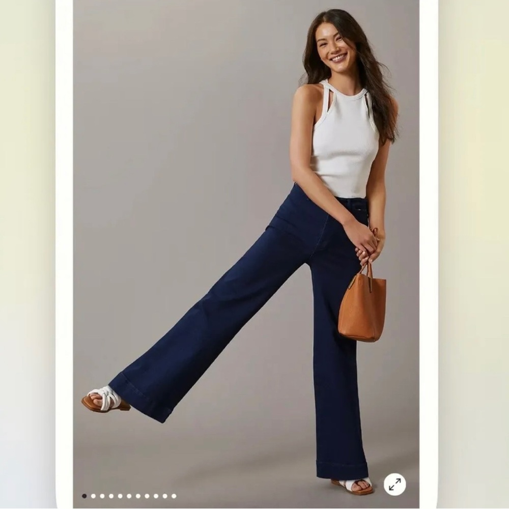 Pilcro Wide Leg Dark Jeans (26)